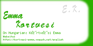 emma kortvesi business card